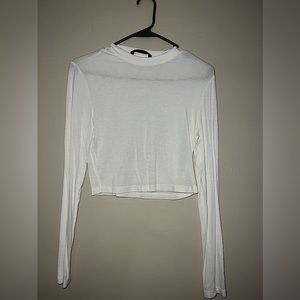 white long sleeve crop top